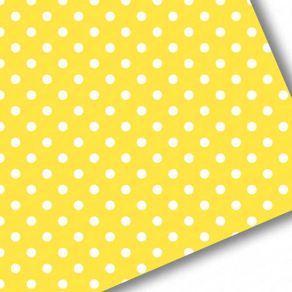 **READY TO SHIP!** Yellow and White Polkadots Premium Faux Leather