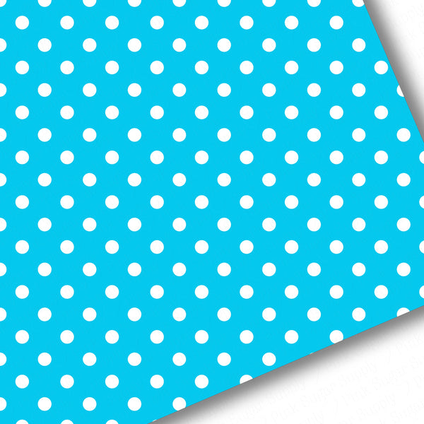**READY TO SHIP!** Turquoise and White Polkadots Premium Faux Leather