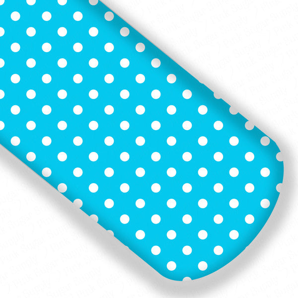 **READY TO SHIP!** Turquoise and White Polkadots Premium Faux Leather