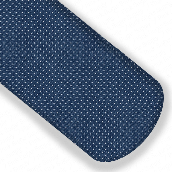 **READY TO SHIP!** Polkadot "Denim" Premium Faux Leather