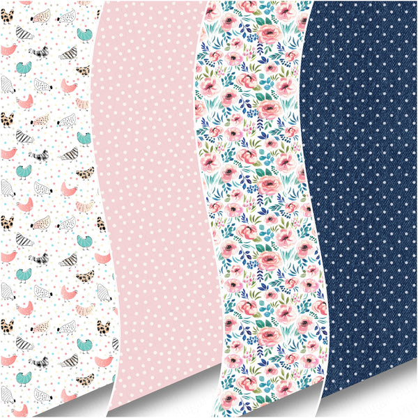 **READY TO SHIP!** Polkadot "Denim" Premium Faux Leather
