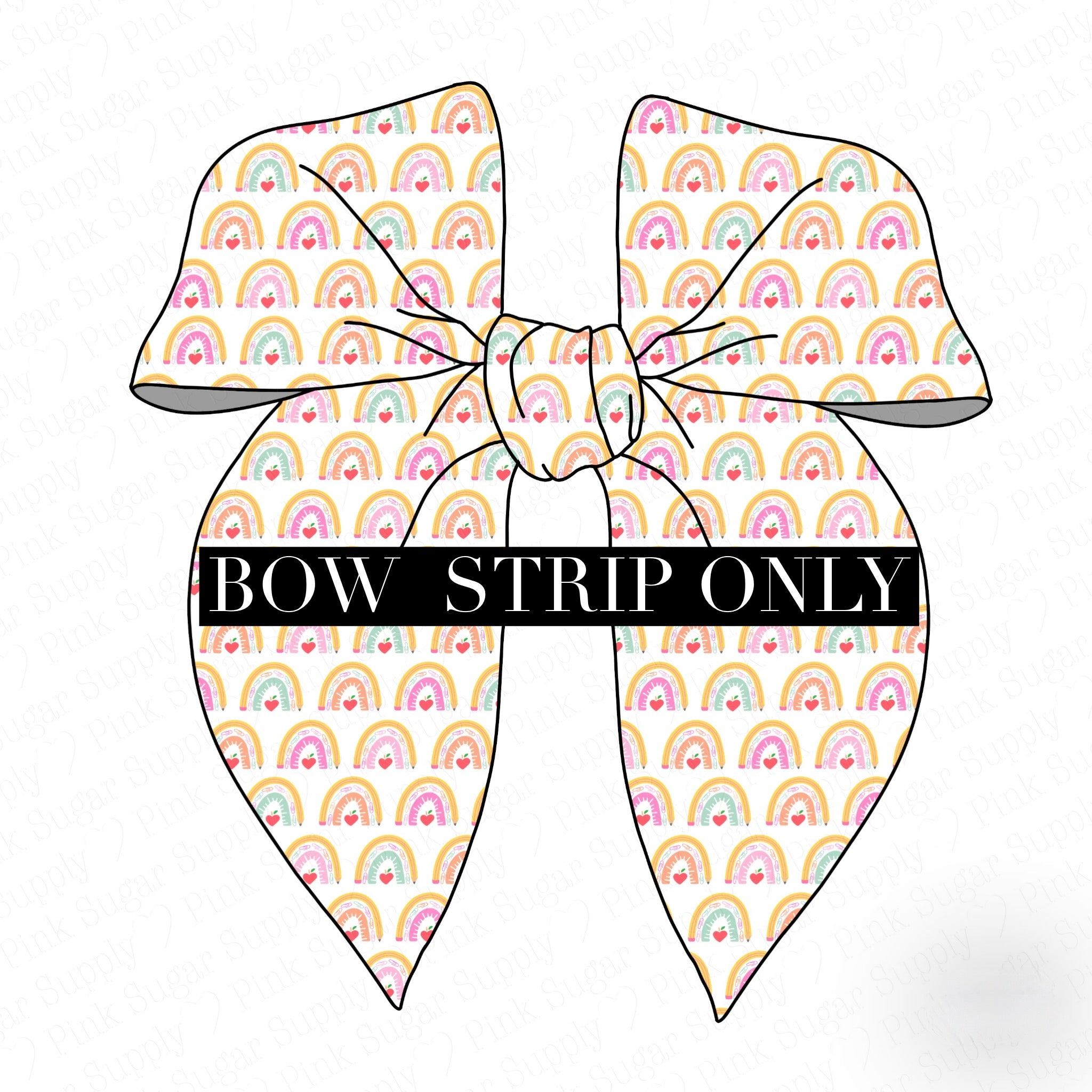 **BOW STRIP ONLY** LARGE SURGED EDGE-Pencil Rainbows BOW STRIP ONLY**SURGED EDGE Bow-Wholesale Price