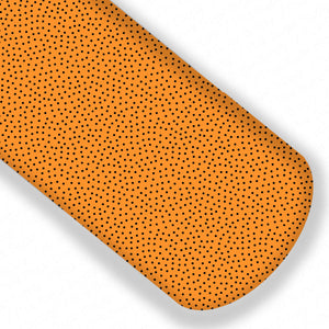 Orange and Black Confetti Dots Textured Faux Leather