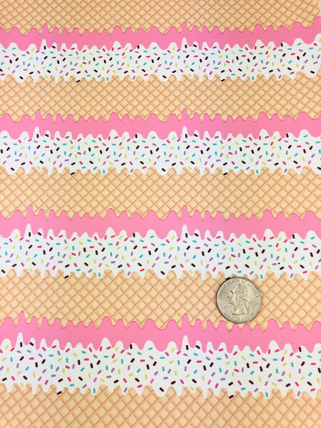 Melting Ice Cream Cone and Sprinkles EXCLUSIVE Faux Leather
