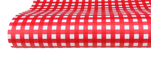 **READY TO SHIP!** Red Gingham Premium Faux Leather
