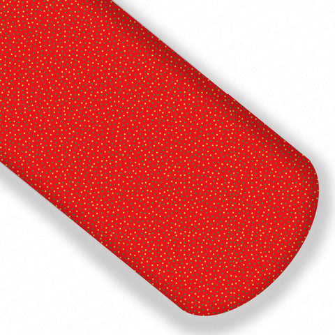 **READY TO SHIP!** Red and Green Confetti Dot Exclusive Premium Faux Leather