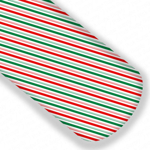 **READY TO SHIP!** Green and Red Candy Cane Stripes Premium Faux Leather