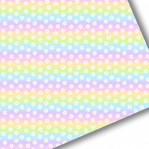 **READY TO SHIP!** Pastel Rainbow Daisies Exclusive Premium Faux Leather