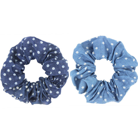 **SALE** Choose Color-SCRUNCHIE-Denim POLKADOT-Wholesale