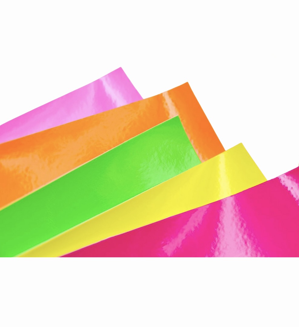 **SALE** Choose Color-Glossy NEON Faux Leather w/ Felt Backing