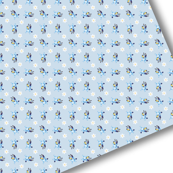 **READY TO SHIP!** Blue Daisy Dog Premium Faux Leather