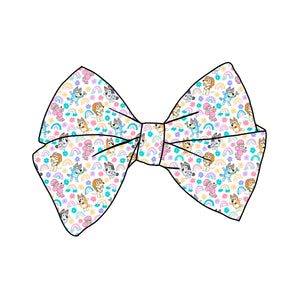 (PREORDER) PRE-TIED BOW-Rainbow Dog and Friends