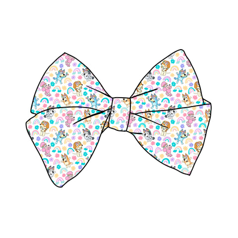 (PREORDER) PRE-TIED BOW-Rainbow Dog and Friends