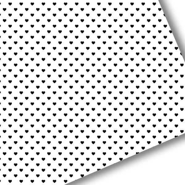 White/Black Hearts Premium Faux Leather