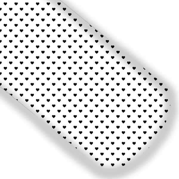 White/Black Hearts Premium Faux Leather