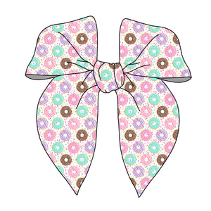 **PREORDER** PRE-TIED SURGED EDGE BOW-Donuts and Sprinkles