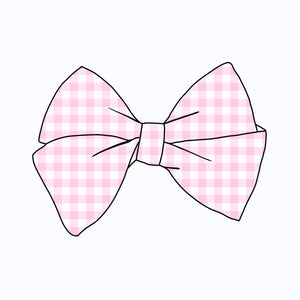 (PREORDER) PRE-TIED BOW-Pink Gingham