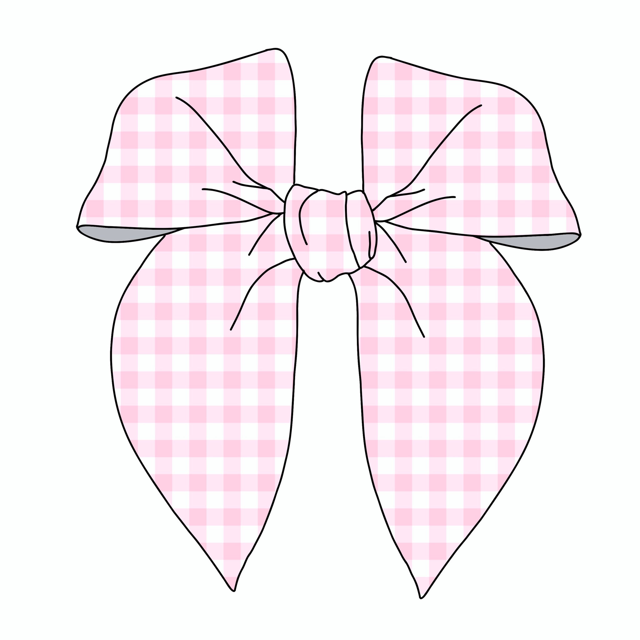 (PREORDER) PRE-TIED SURGED EDGE BOW-Pink Gingham