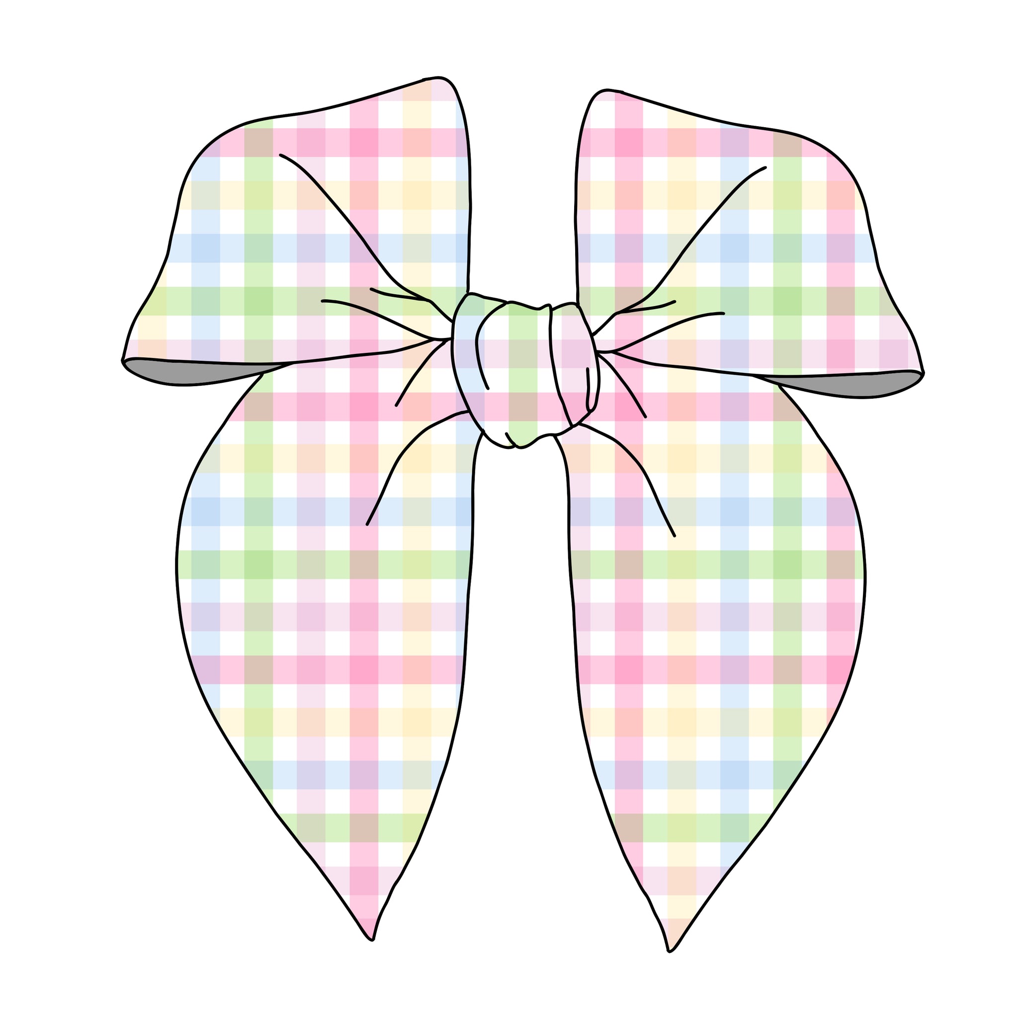 (PREORDER) PRE-TIED SURGED EDGE BOW-Pastel Gingham