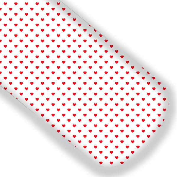 **READY TO SHIP!** White/Red Hearts Premium Faux Leather